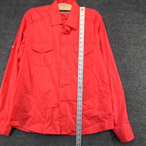 Amongst Others Men's Button Up Shirt Pink XL Long Sleeve Cotton Blend Casual - Picture 10 of 12